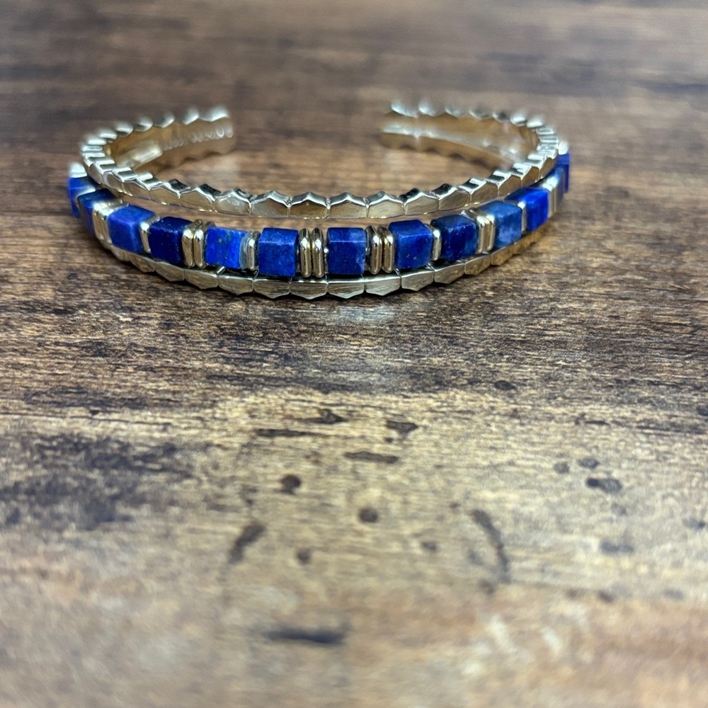 Kendra Scott Ember Gold Triple Cuff in Blue Lapis